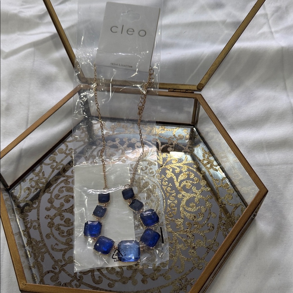 Cleo Royal Blue and Gold Necklace